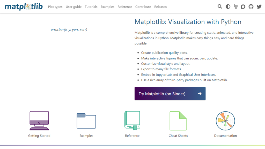 matplotlib a Top Python data visualization libraries